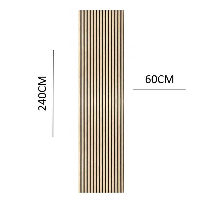 Pack Of x2 240cm x 60cm Acoustic Slatted Wall Panels (Multiple Colours)